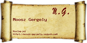 Moosz Gergely névjegykártya